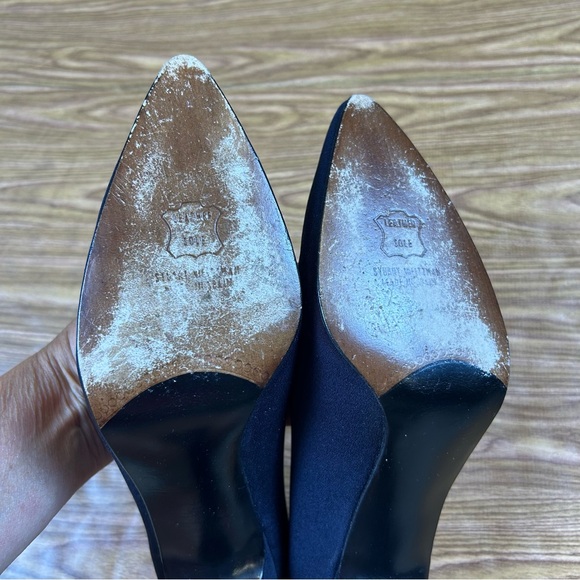 Vintage Stuart Weitzman Lorraine Navy Blue Fabric Pumps Worn Once - Size 8.5 - Picture 6 of 12